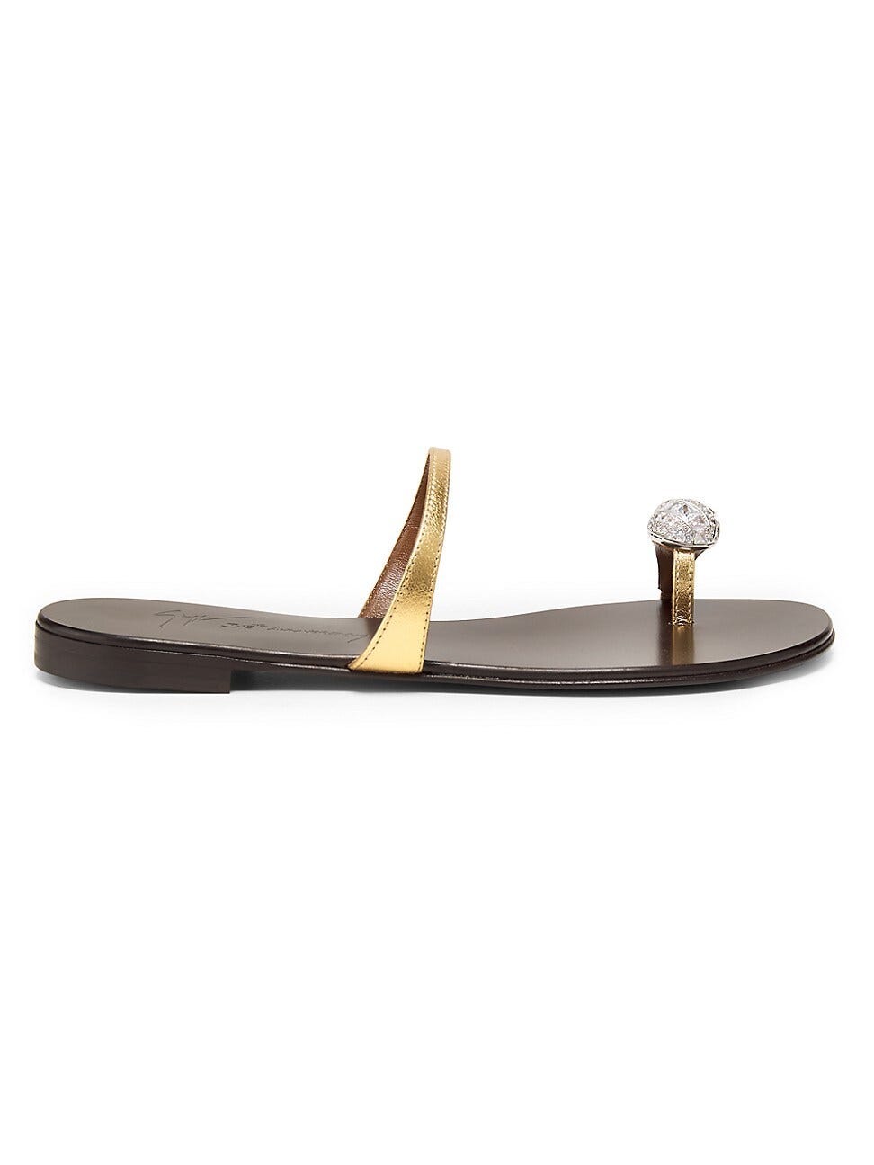 Crystal-Embellished Toe Ring Sandal