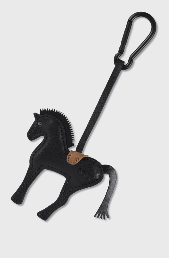 Equestrian key ring in faux leather