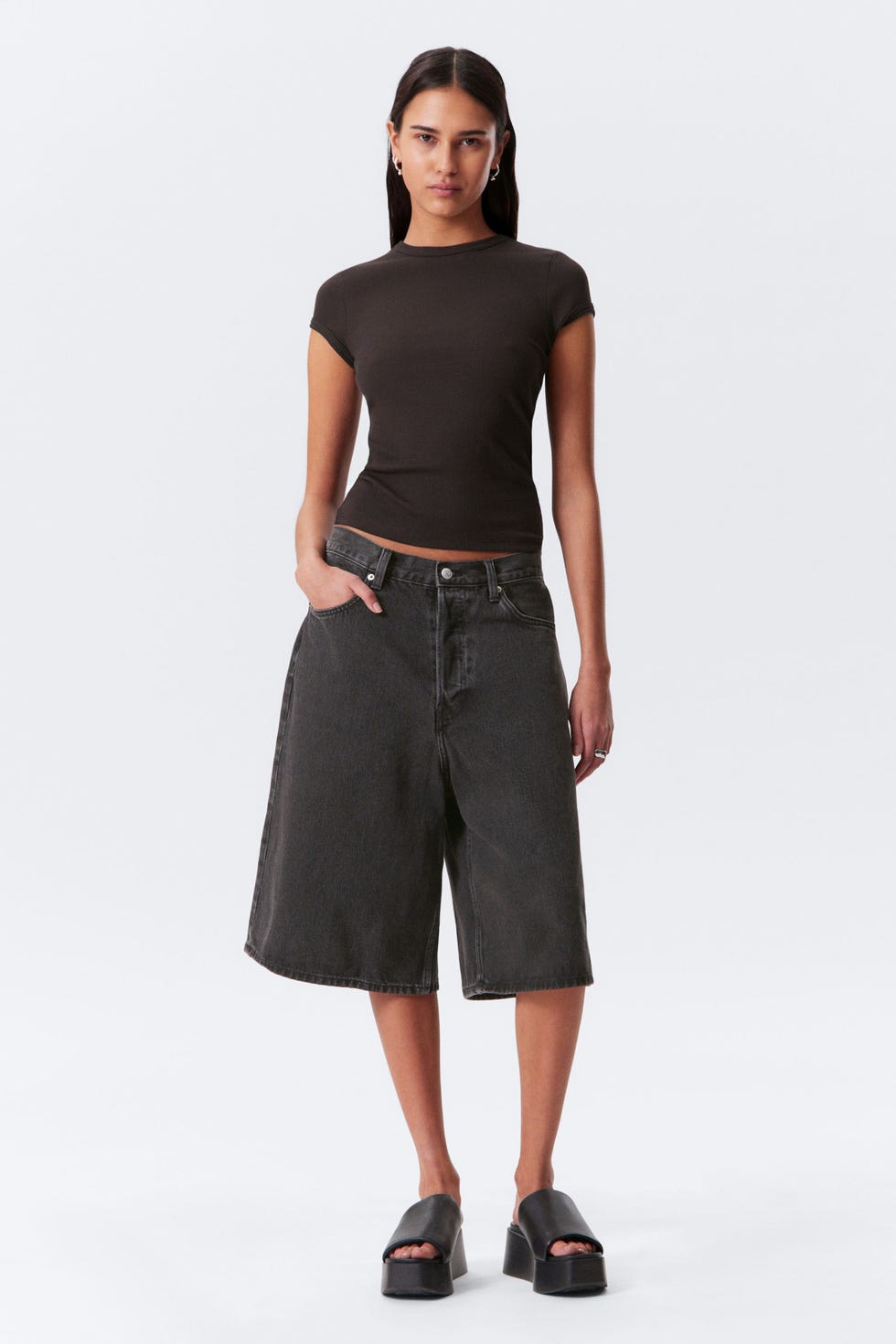 ASTRO DENIM LOOSE BAGGY SHORTS