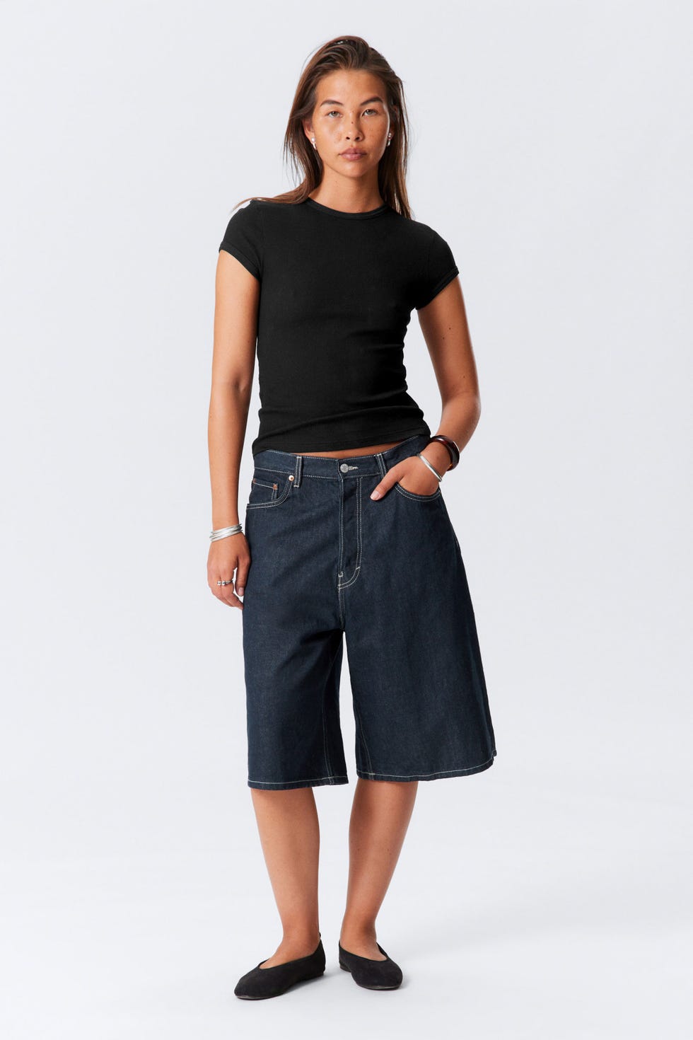 ASTRO DENIM LOOSE BAGGY SHORTS