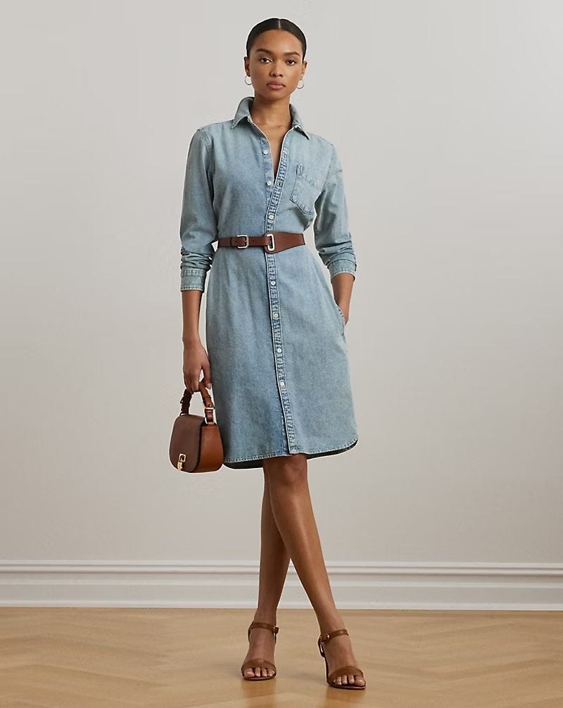 Belted Denim Shirtdress