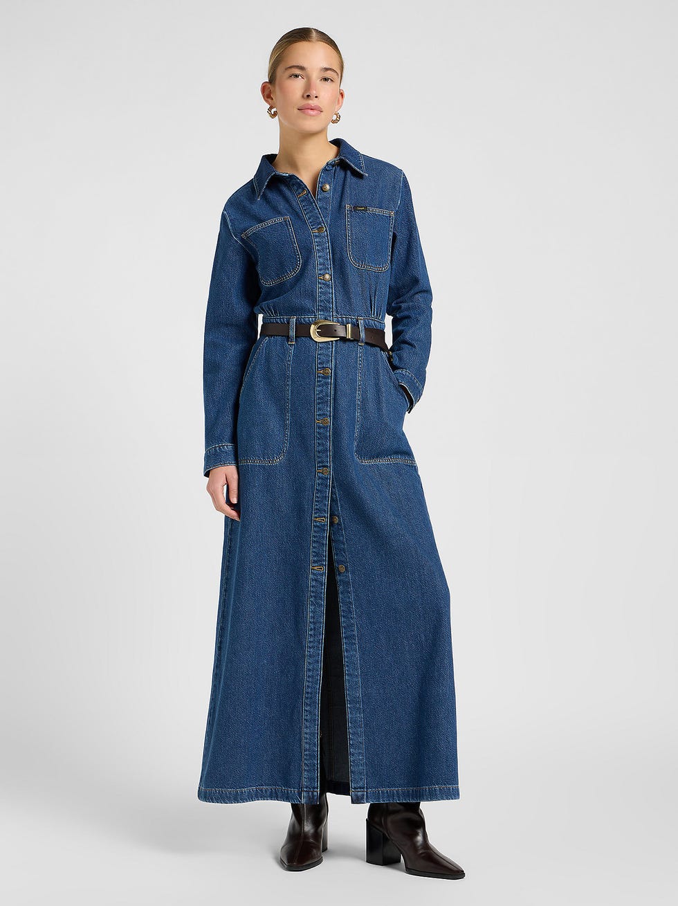 Maxi Denim Utility Dress