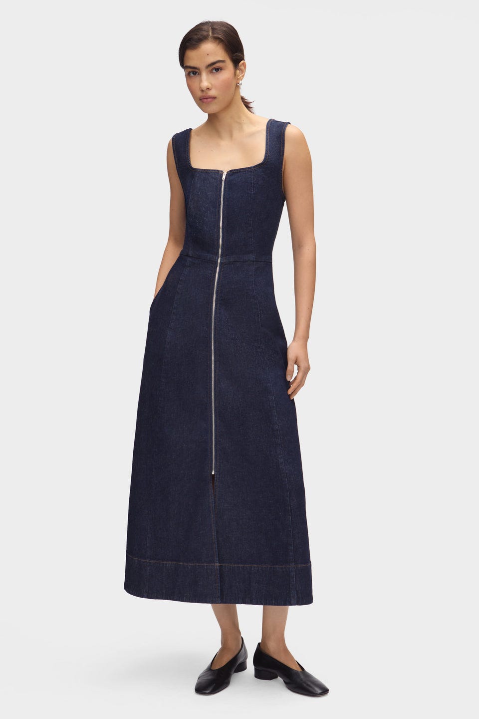 Paisley Denim Midi Dress
