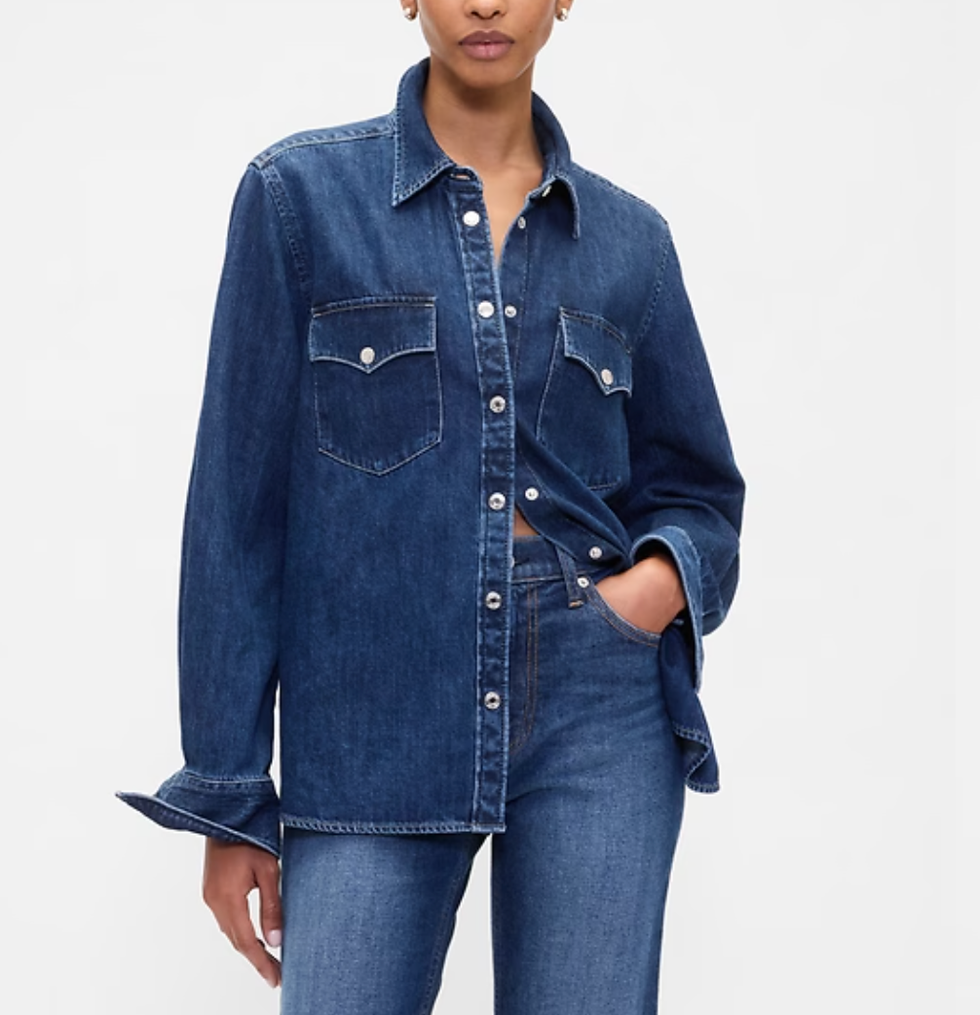 Relaxed Denim Western Shirt