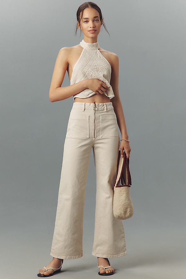 Zip High-Rise Sailor Jeans