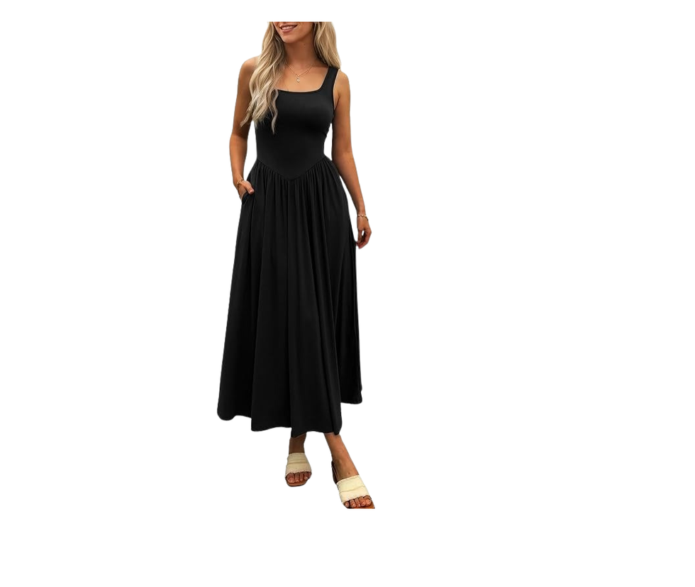 Square Neck Sundress with Pockets