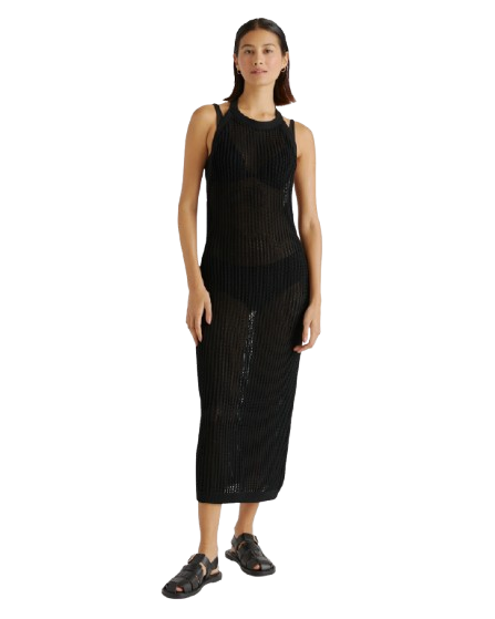 Cotton Open-Knit Maxi Dress