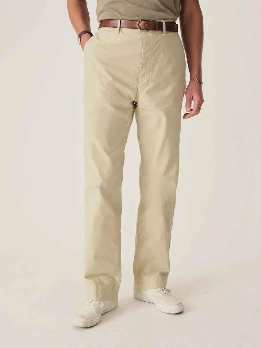 Calça chino de sela completa de popeline paraquedas