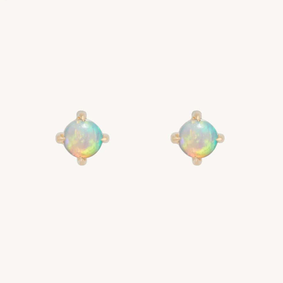 Slumberous Light Opal Stud (single)