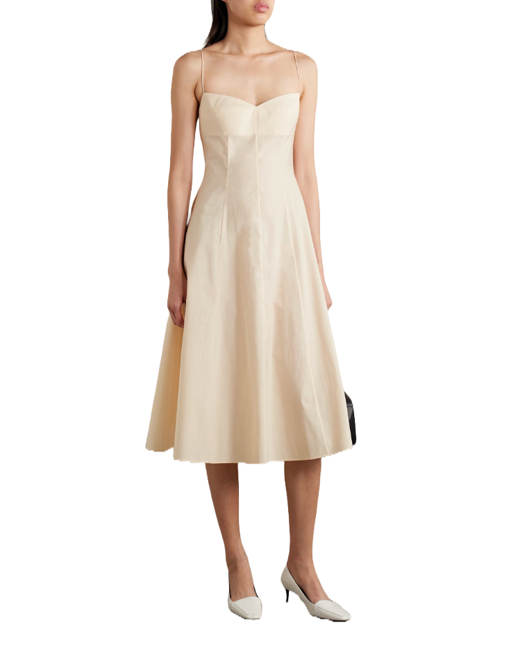 Isabella Cotton-Canvas Midi Dress