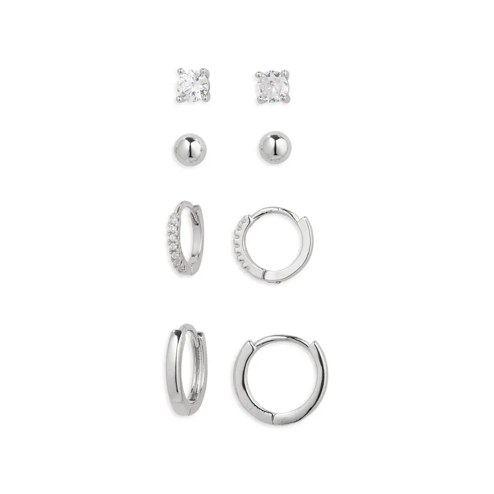 Demi Fine Essentials Stud & Hugging Hoop Earrings