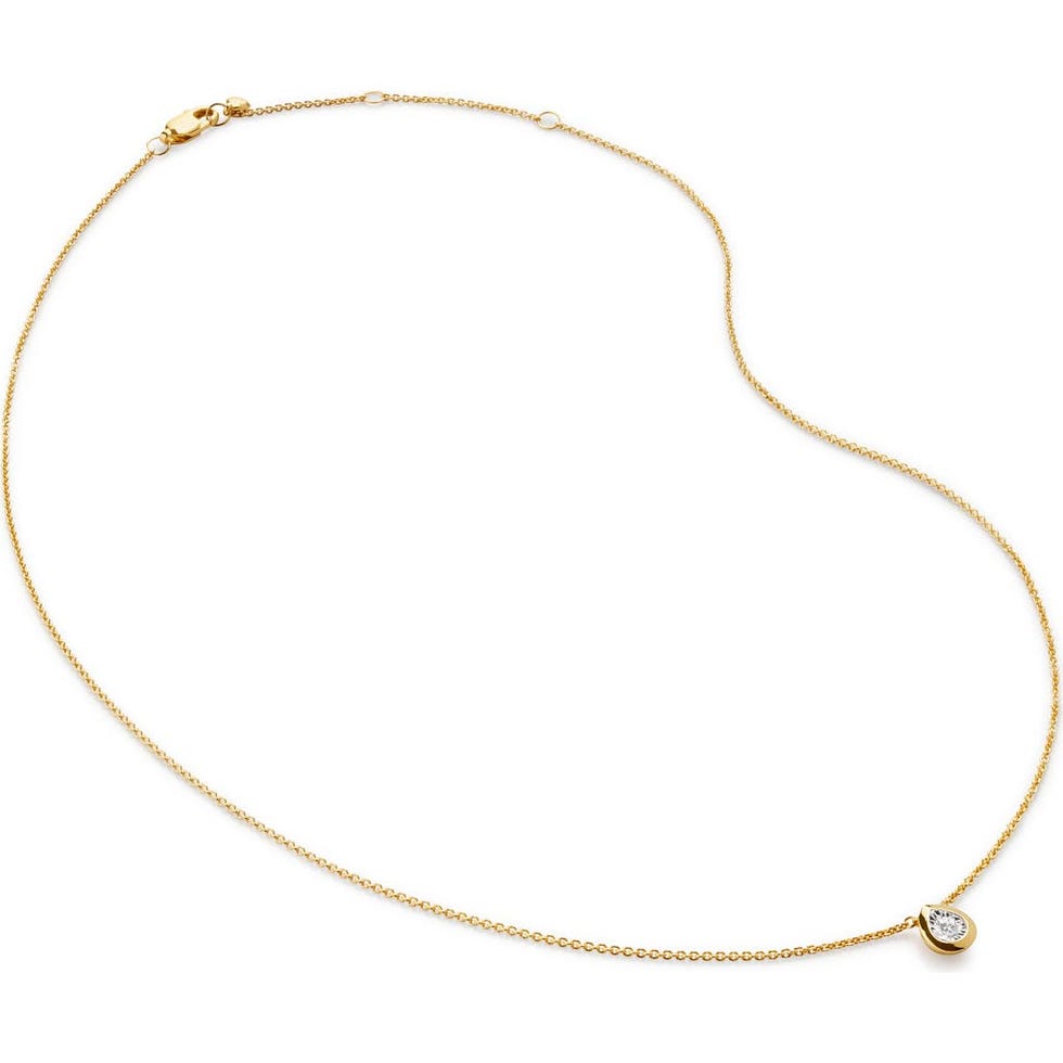 Lab Created Solitaire Diamond Pendant Necklace