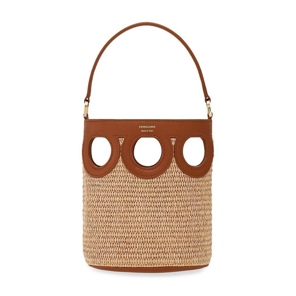 Raffia Bucket Bag 