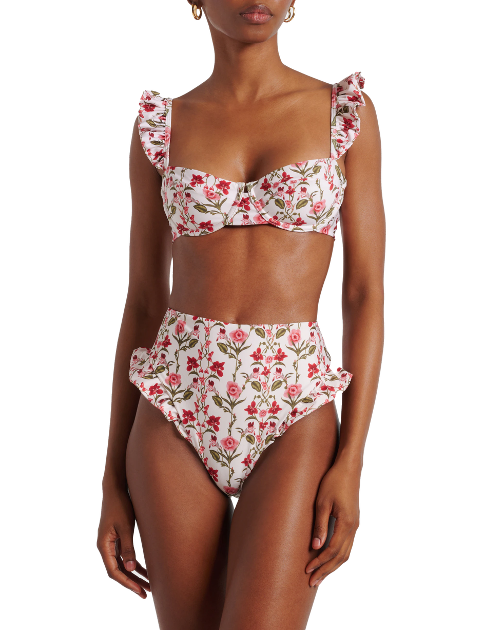 Kiwi Floral Bikini Top