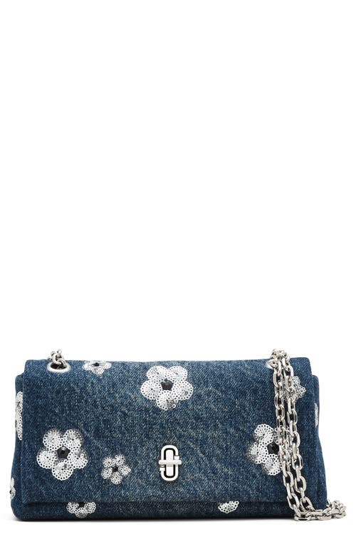 Sequin Daisy Denim Dual Chain Wallet
