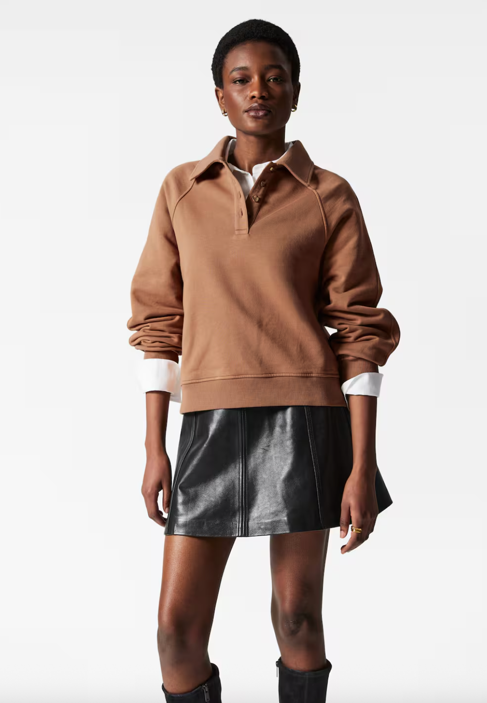 Organic cotton polo sweatshirt 