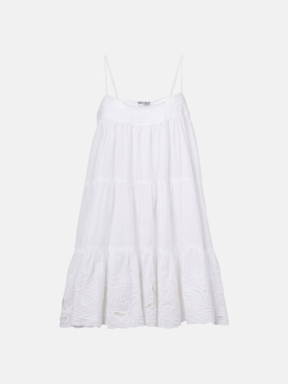 Juliet Dunn embroidered cotton poplin mini dress