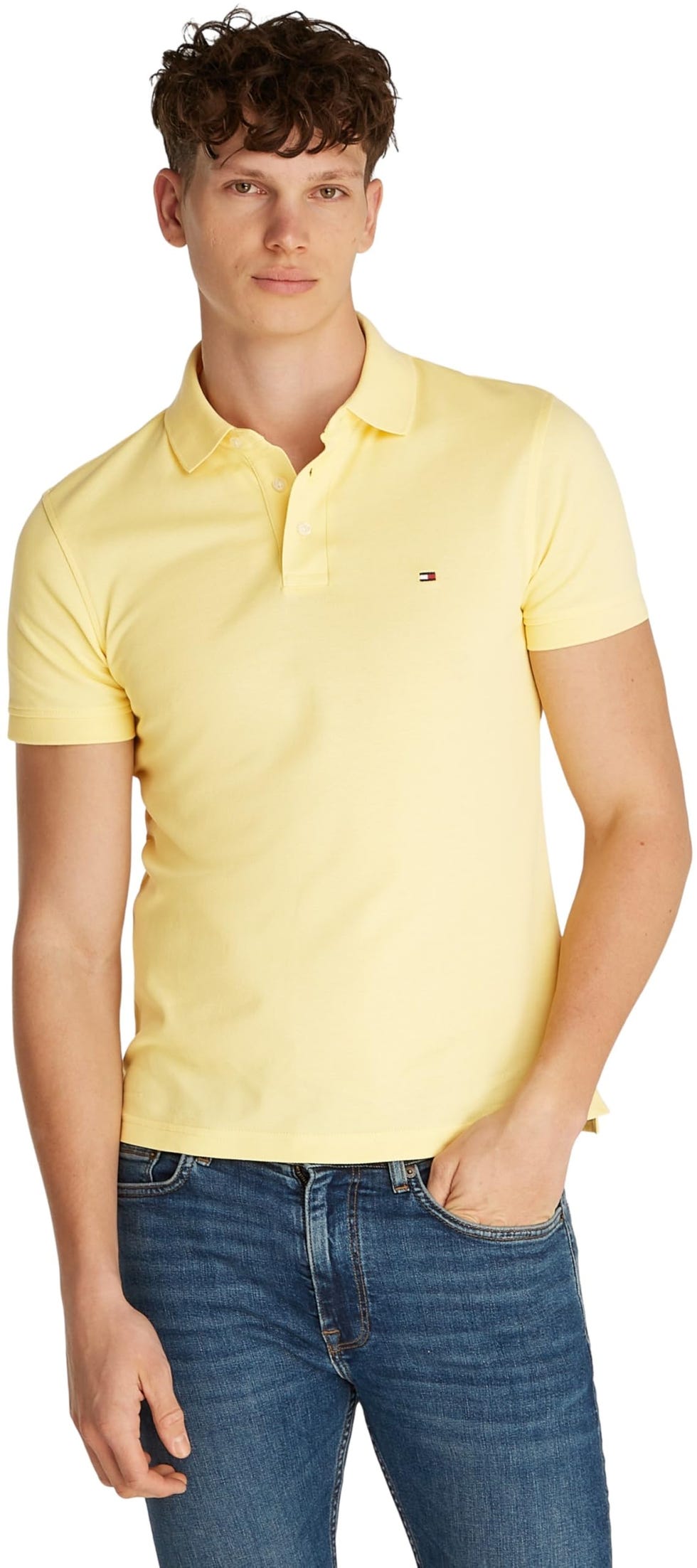 Polo de ajuste slim fit en color vainilla