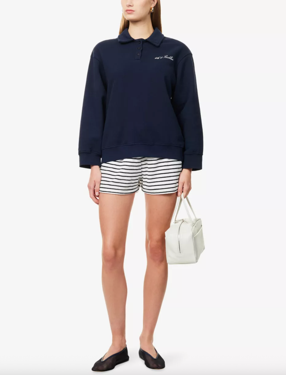 Clover Logo-Embroidered Cotton-Jersey Polo Sweatshirt by 4TH & RECKLESS 
