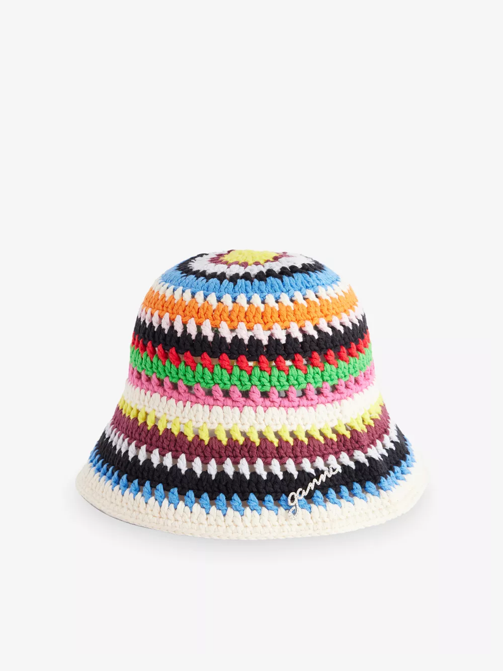 Ganni crochet cotton bucket hat
