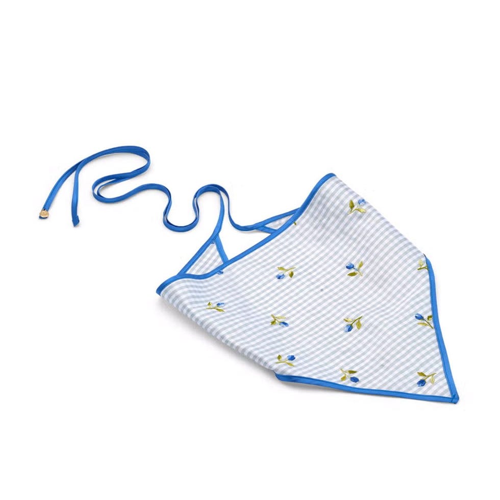 Tulip Gingham Silk-Organza Bandana
