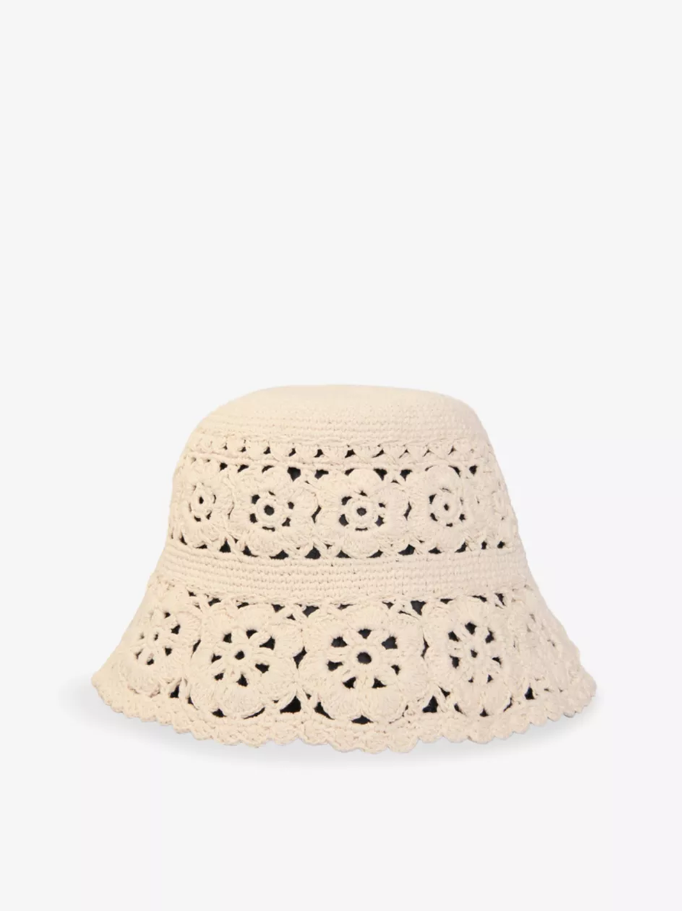 Maje crochet-knit cotton bucket hat