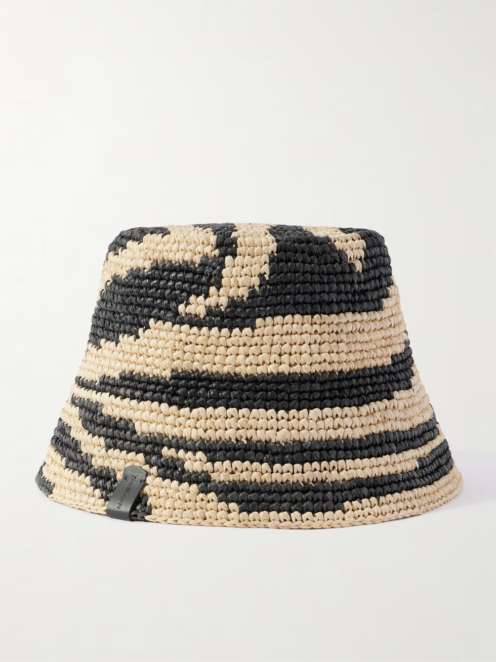 Zimmermann zebra-jacquard raffia bucket hat