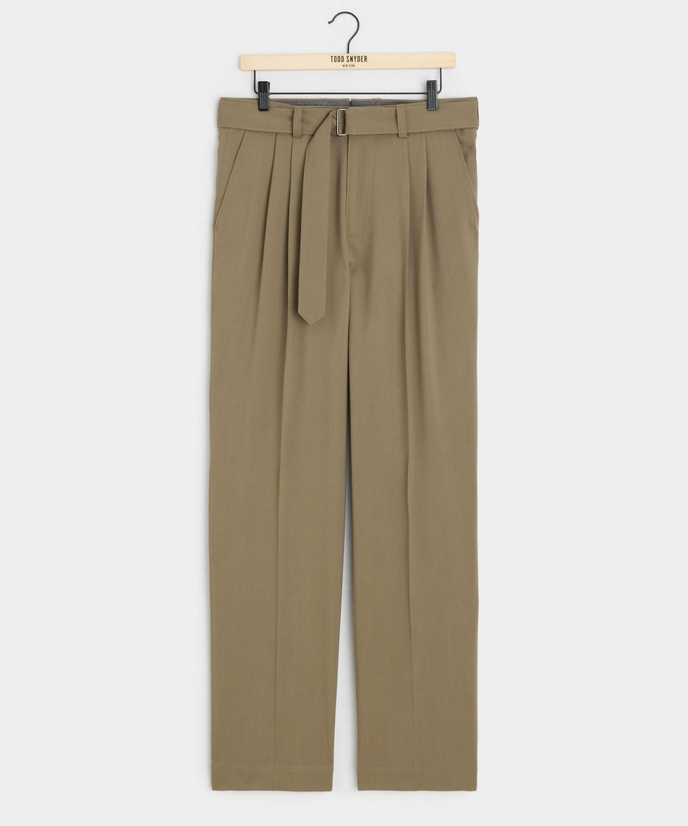 Italian Gabardine Self Belt Trouser