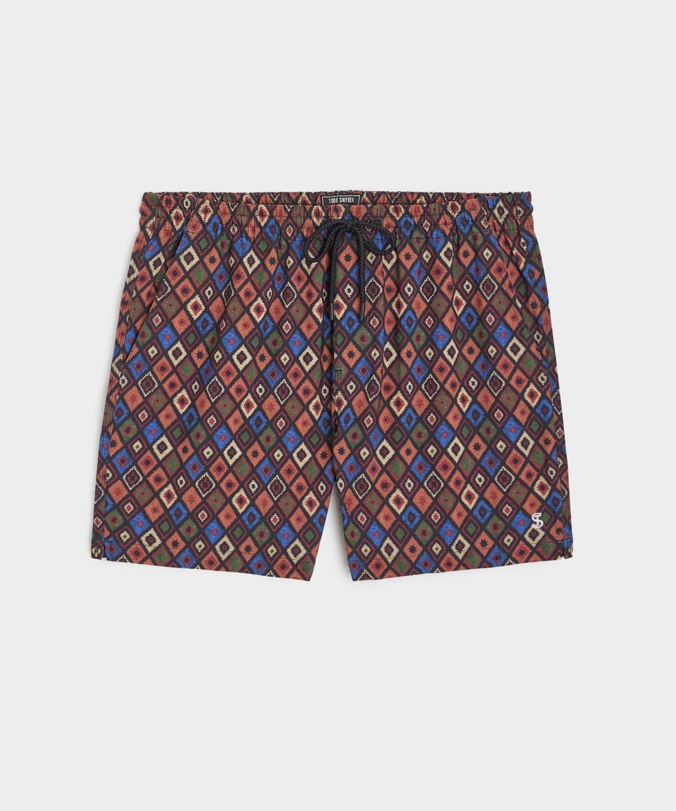 5" Montauk Swim Short in Abstract Diamond