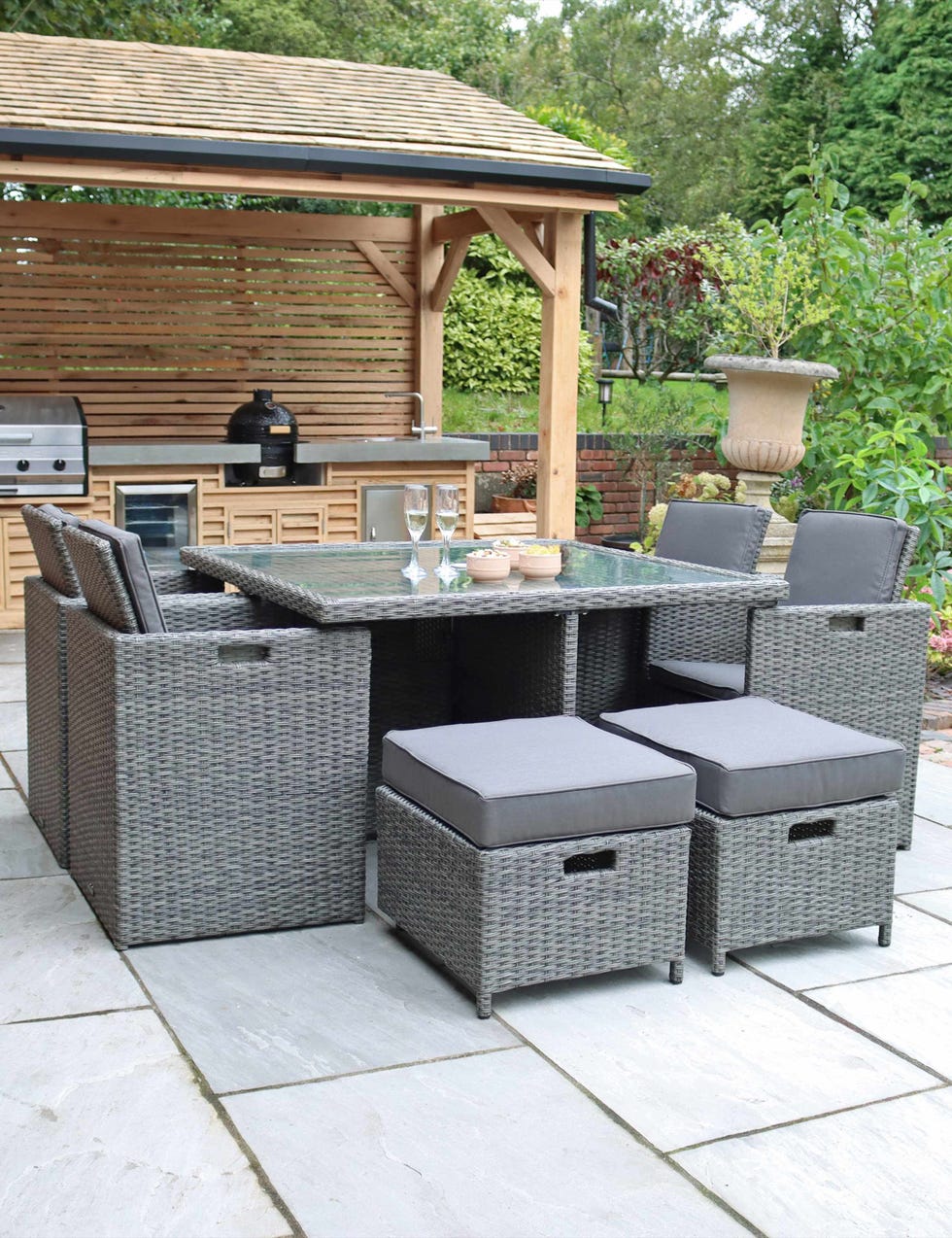Royalcraft Paris 8 Seater Rattan Garden Cube Dining Set 