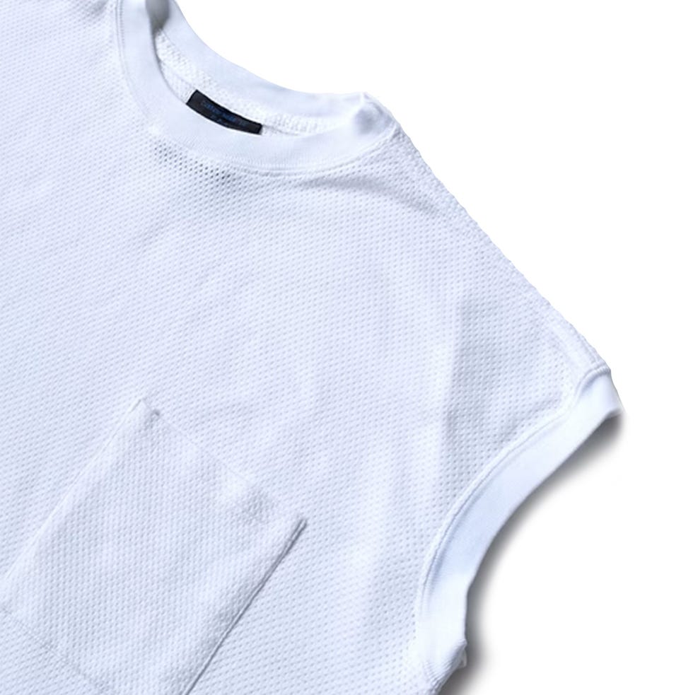 Factor's Preemo Sleeveless Box Tee in White Mesh