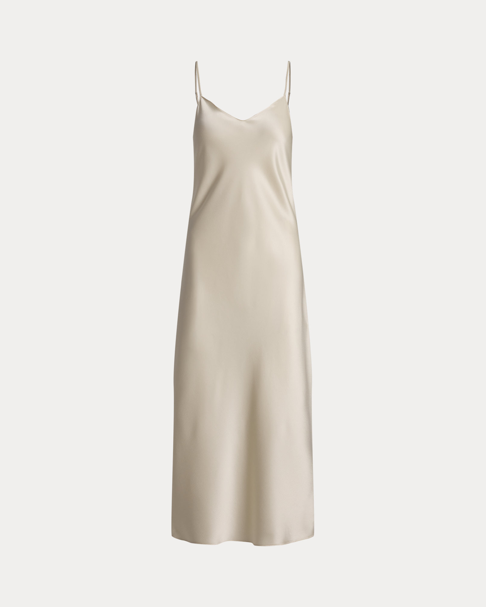 Satin Midi Slip Dress
