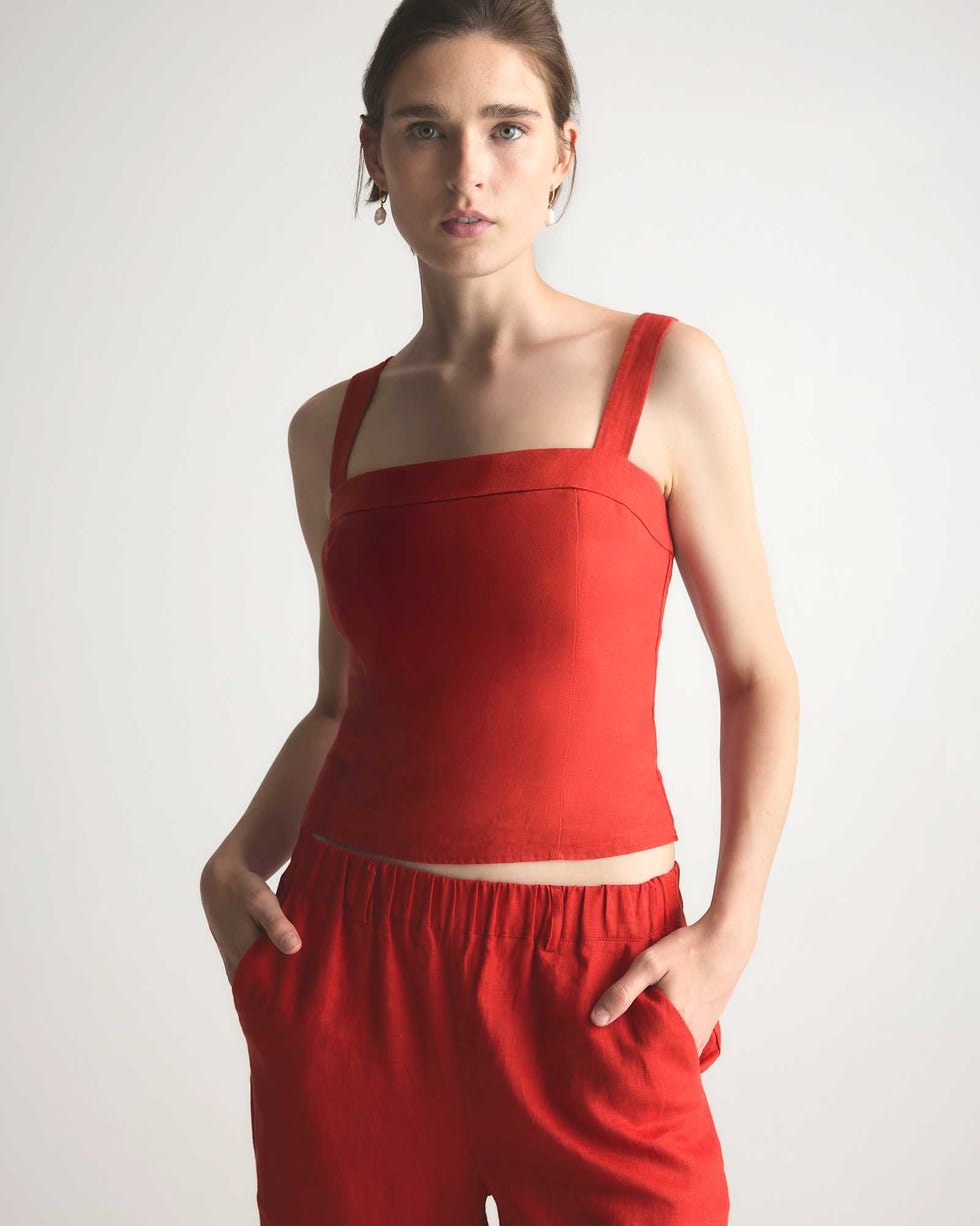 100% European Linen Fitted Tank