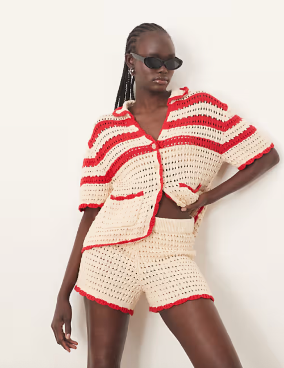 ARRANGE Knitted Button Through Top