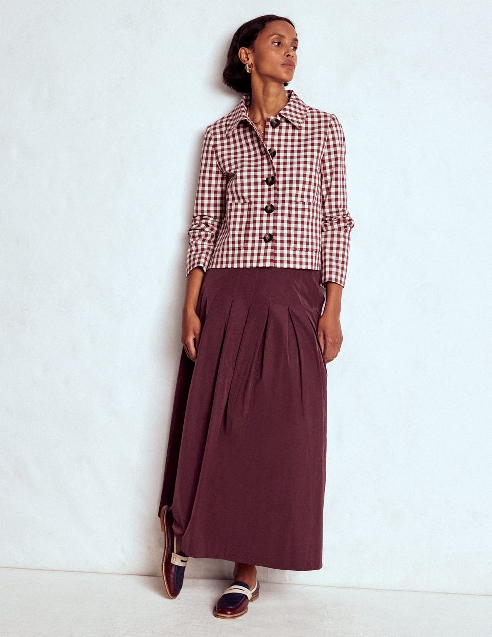 Valentina Taffeta Midi Skirt Deep Wisteria