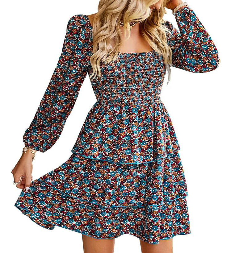 Square Neck Smocked Dress