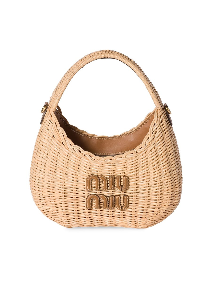 Wander Wicker Top Handle Bag