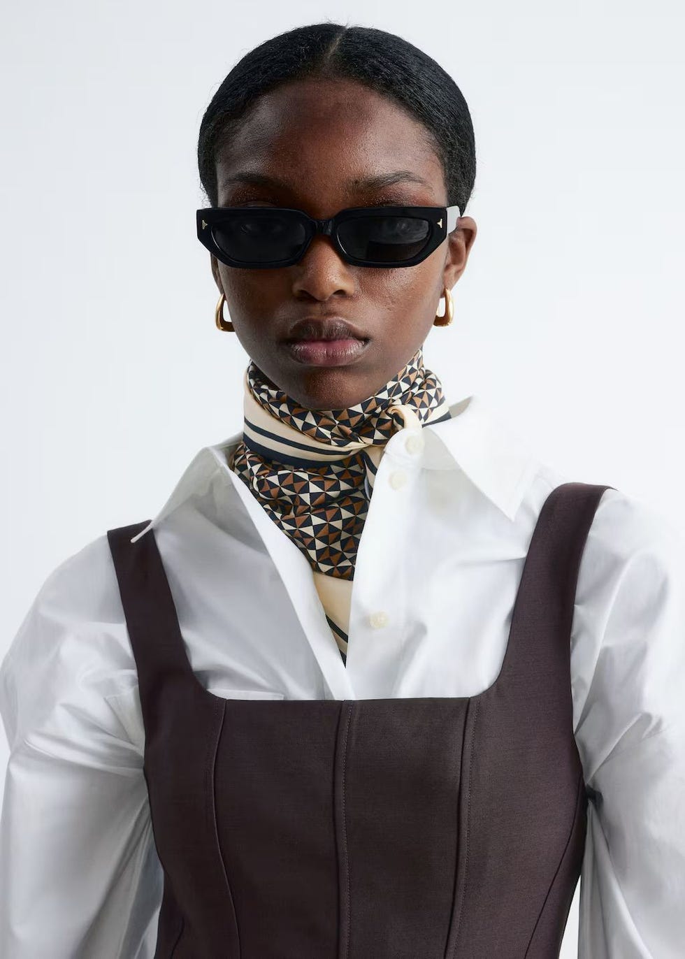 Graphic-Print Square Silk Scarf