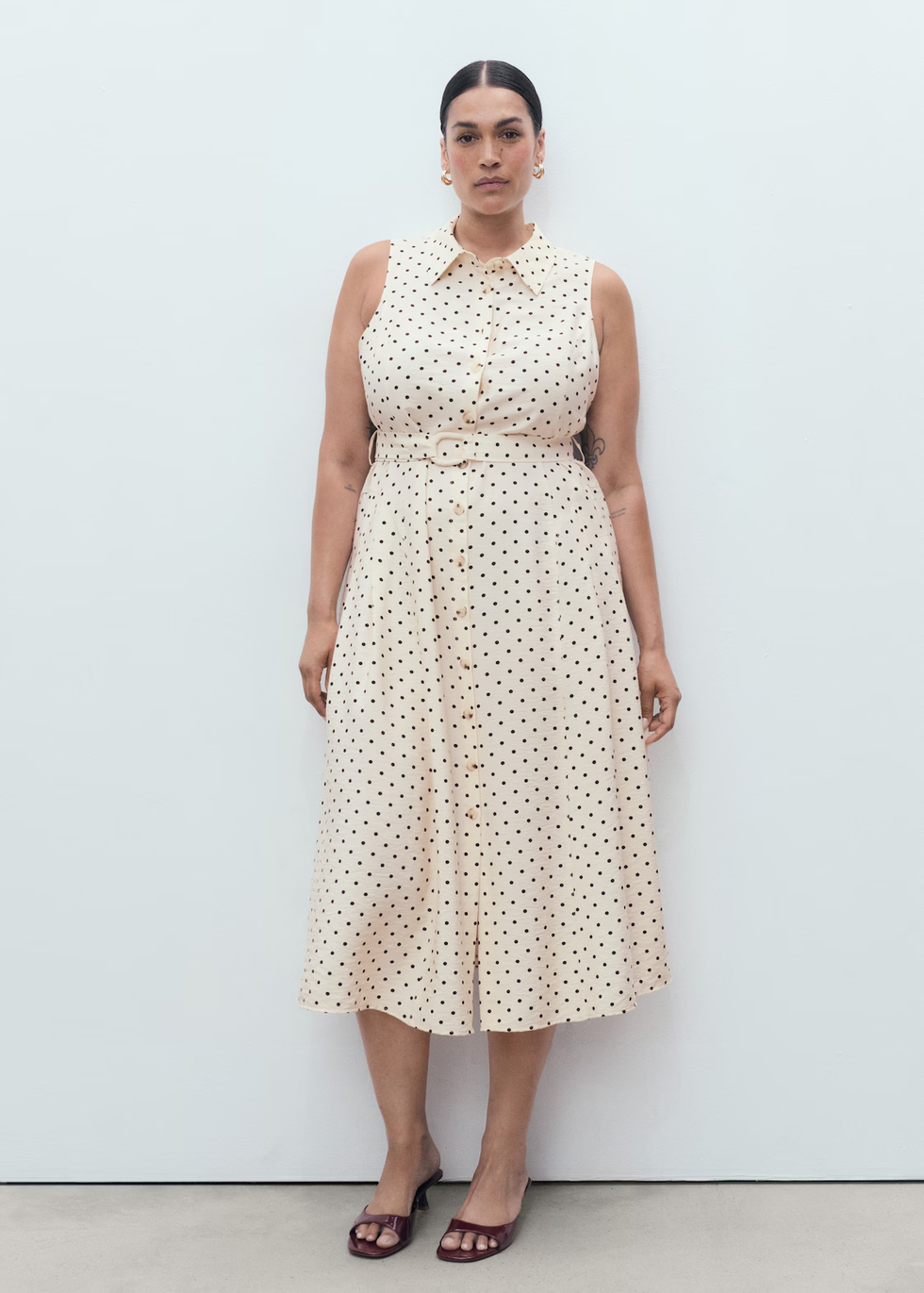 Vestido camisero de lunares