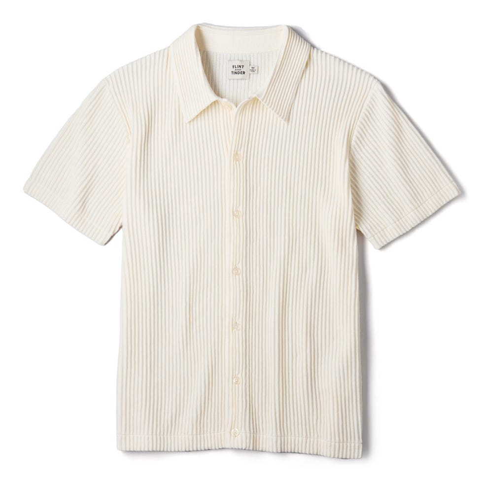 Ribbed Button-Up Sweater Polo