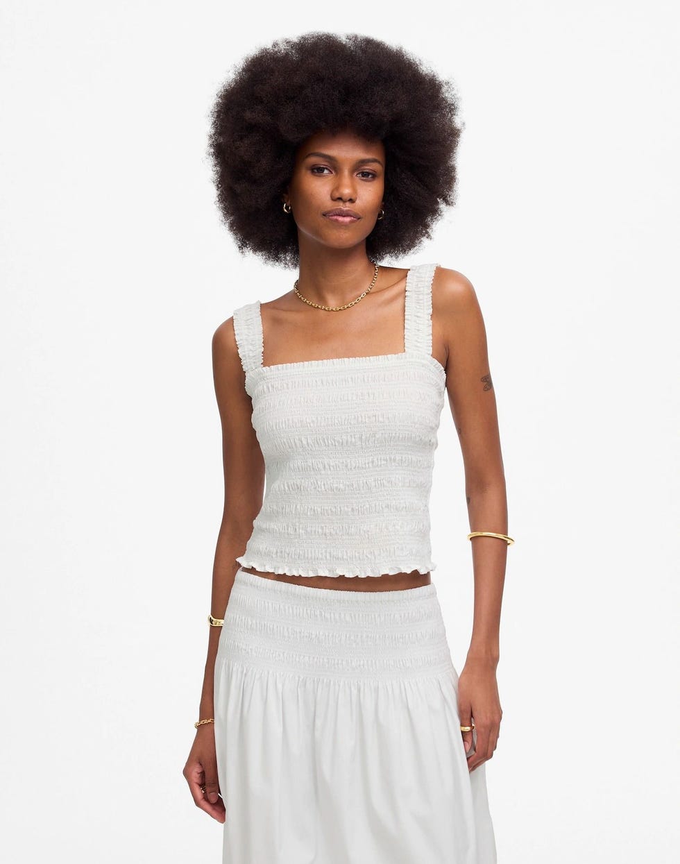 Poplin Smocked Tank