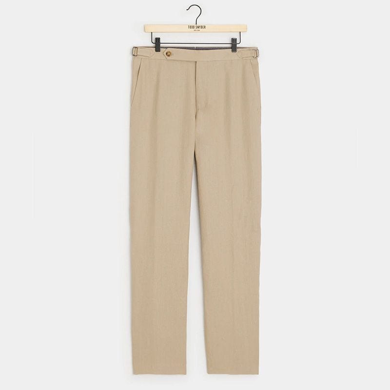 Italian Linen Side Tab Trouser