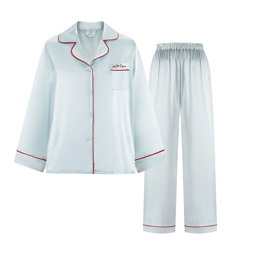 Little Heart Classic Silk Pajama Long Set