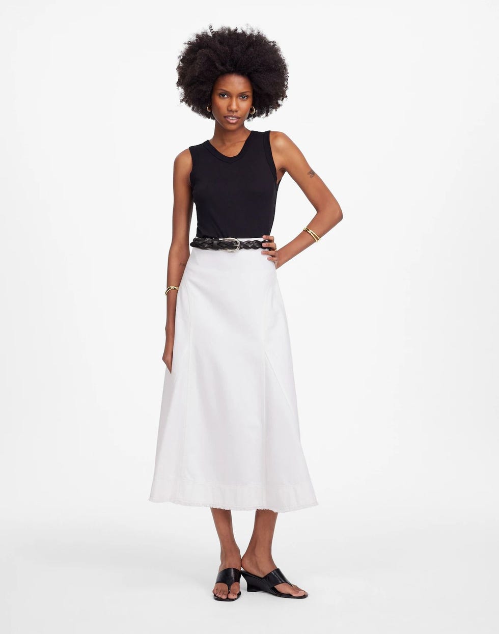 Fluted Midi Skirt