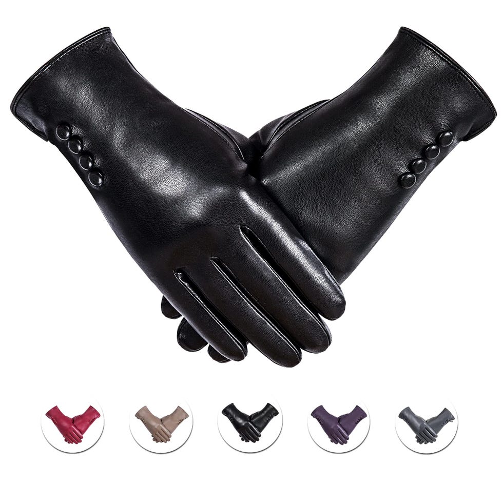 Winter PU Leather Gloves For Women