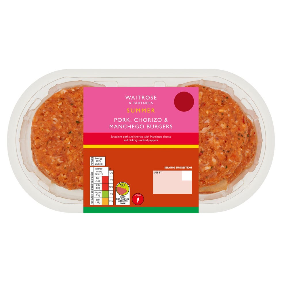 Pork, Chorizo & Manchego Burgers 460g
