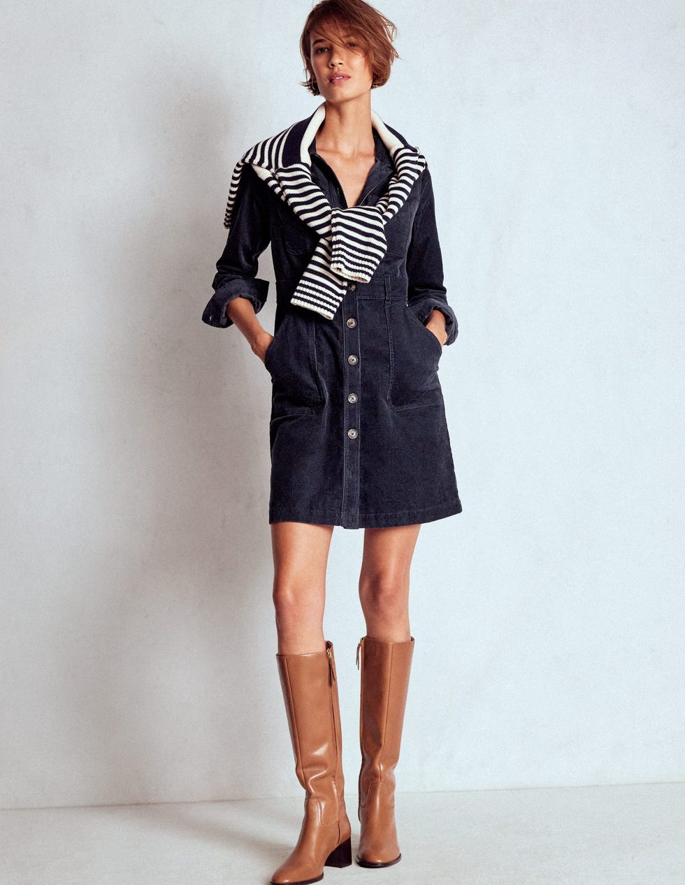 Amanda Cord Short Dress Navy