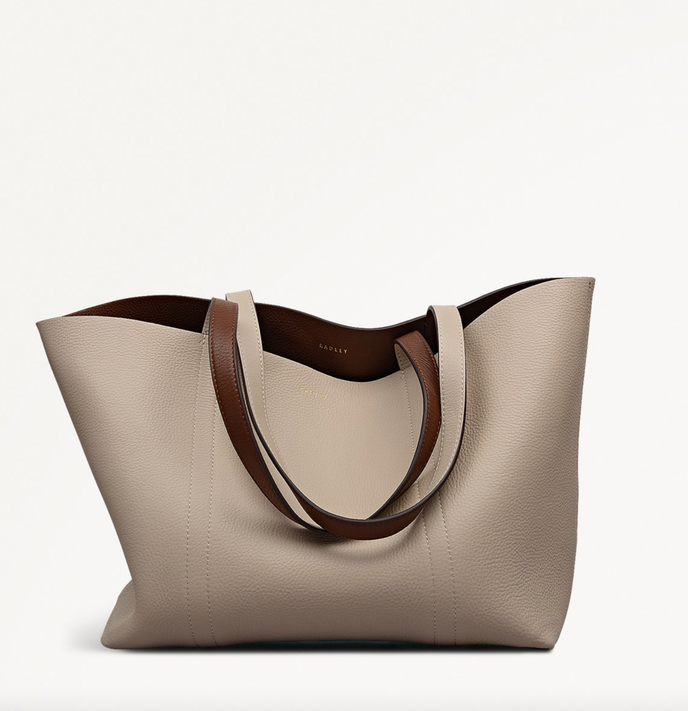 Chocolate suede and ecru leather reversible Hanbury Row