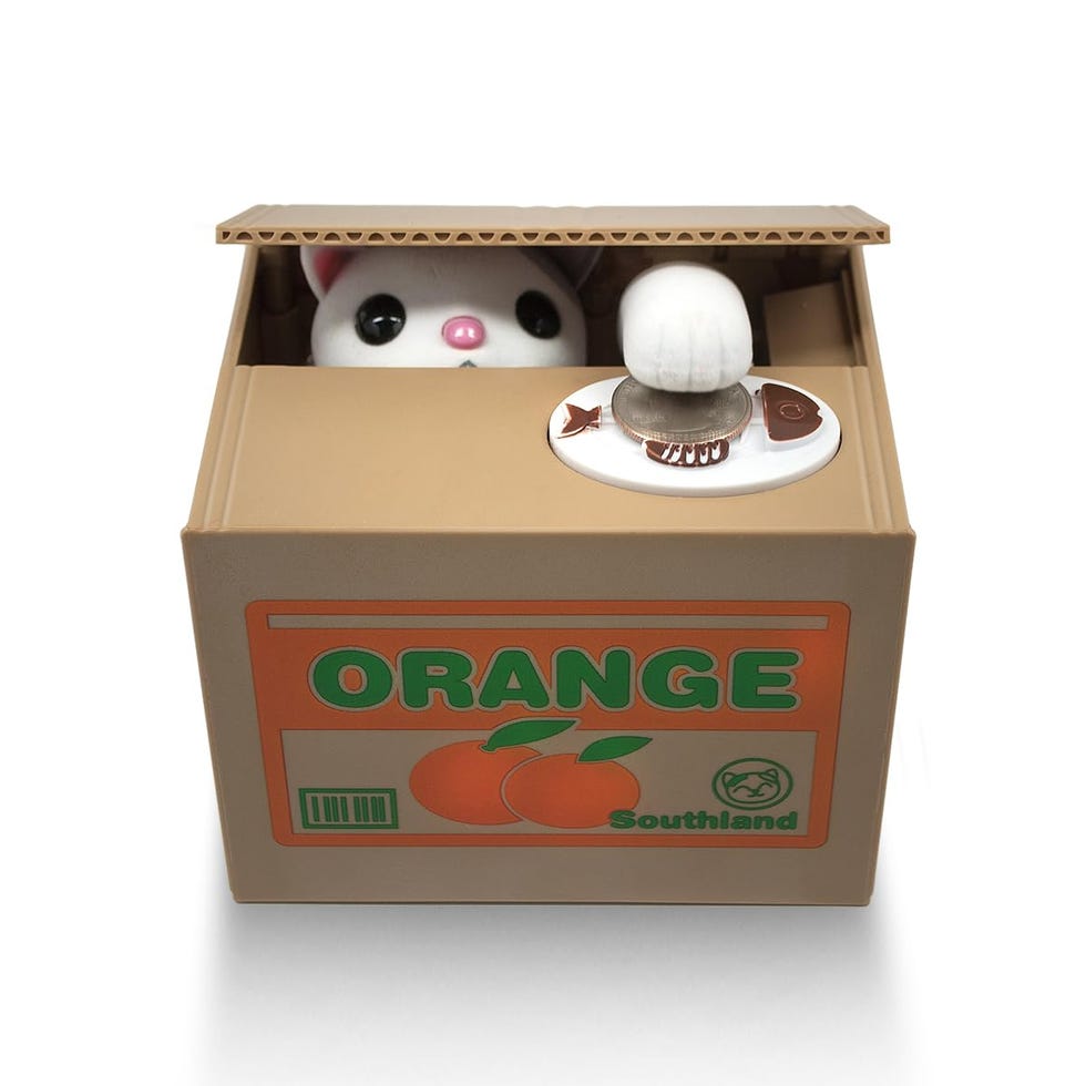 Stealing Coin Cat Box Piggy Bank