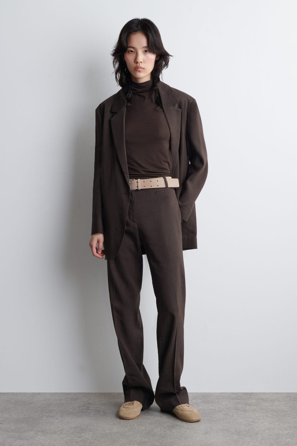 Cappuccino - Minimal Leather Trainers